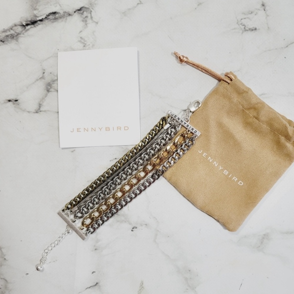 Mixed metal stacked chain bracelet ▪️